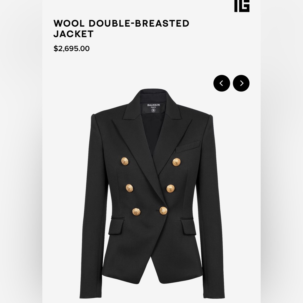 Balmain Black Double-Breasted Women's Jacket